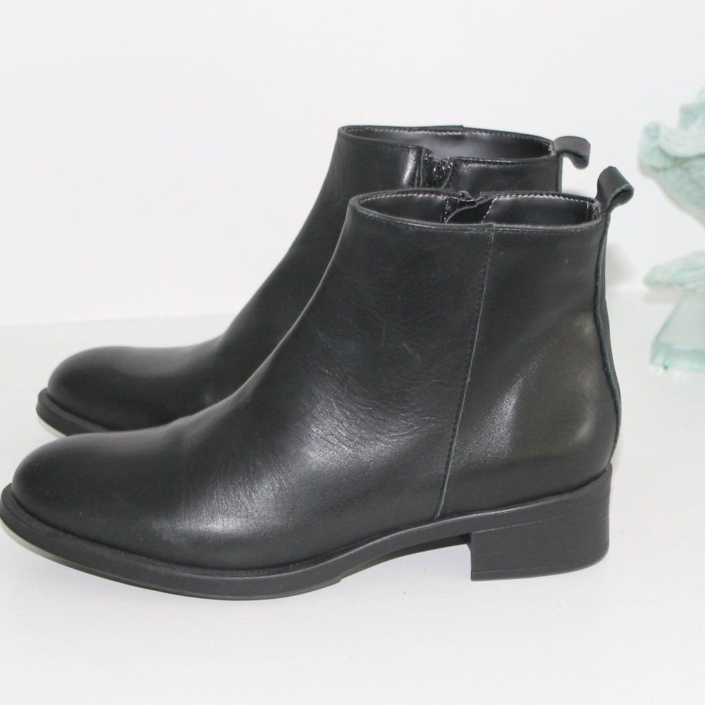 NEW Narf Genuine Leather Ankle Black Boots Womens Sz 37 / 6.5 made in Spain - Picture 5 of 8